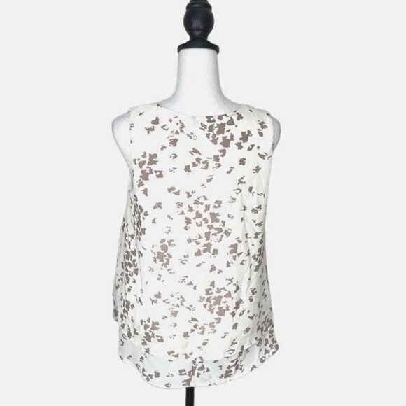 Gilli Womens Tank Sleeveless V Neck Animal Print Tiered‎ Casual Small White Gray - Picture 3 of 7
